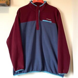 Columbia Pullover Fleece - 1/4 Button Collar & Color Block - Size 3X